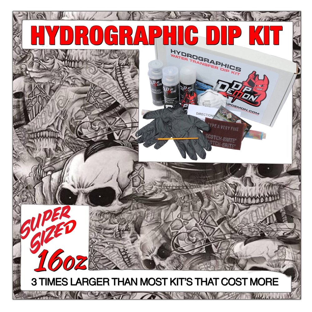 Hydrographic Dip Kit Skulls of Shame 16oz dip Demon Hydro dip Dipping