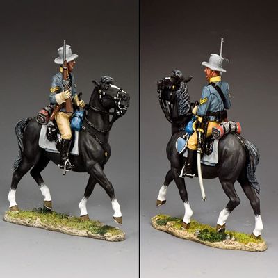 King & Country American Civil War CW110 Confederate Cavalry Corporal Holding Carbine 1:30 Scale Pewter
