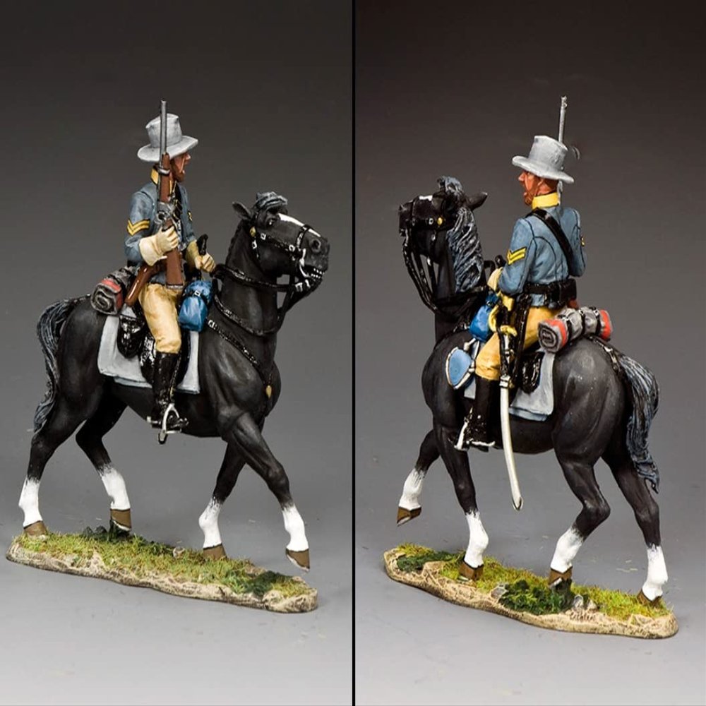 King & Country American Civil War CW110 Confederate Cavalry Corporal Holding Carbine 1:30 Scale Pewter
