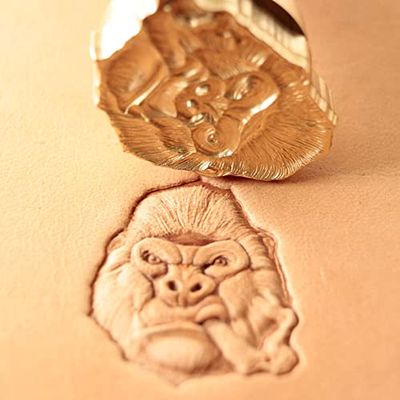 DandS ltd Leather Stamp Tool, Gorilla, Professional Steel Craft Tool for Leatherworking, Embossing, Carving & Stamping Leather Projects, Belts, Wallets & DIY Projects, Compatible with Mallet #469