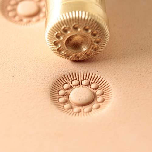 DandS ltd Leather Stamp Tool, Sunburst, Professional Steel Craft Tool for Leatherworking, Embossing, Carving & Stamping Leather Projects, Belts, Wallets & DIY Projects Compatible with Mallet #484