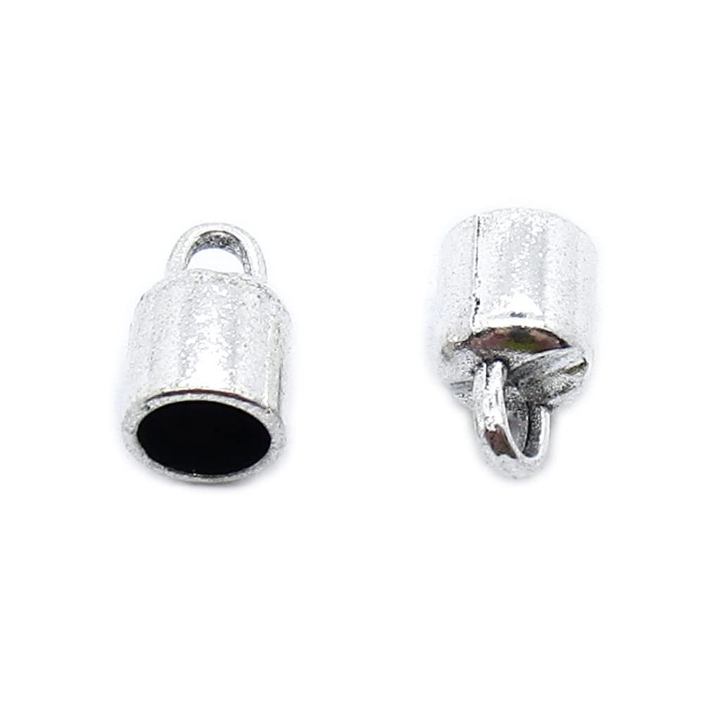 30 Pieces Antique Silver Plated Jewelry Finding Suppliers Wholesale QN2N6W Tassel Head Leather Cord End Cap