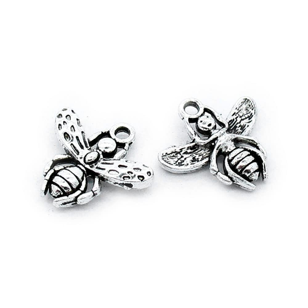 510 Pieces Antique Silver Plated Jewelry Making Charms Suppliers Wholesale Z1TC4A Bee Honeybee