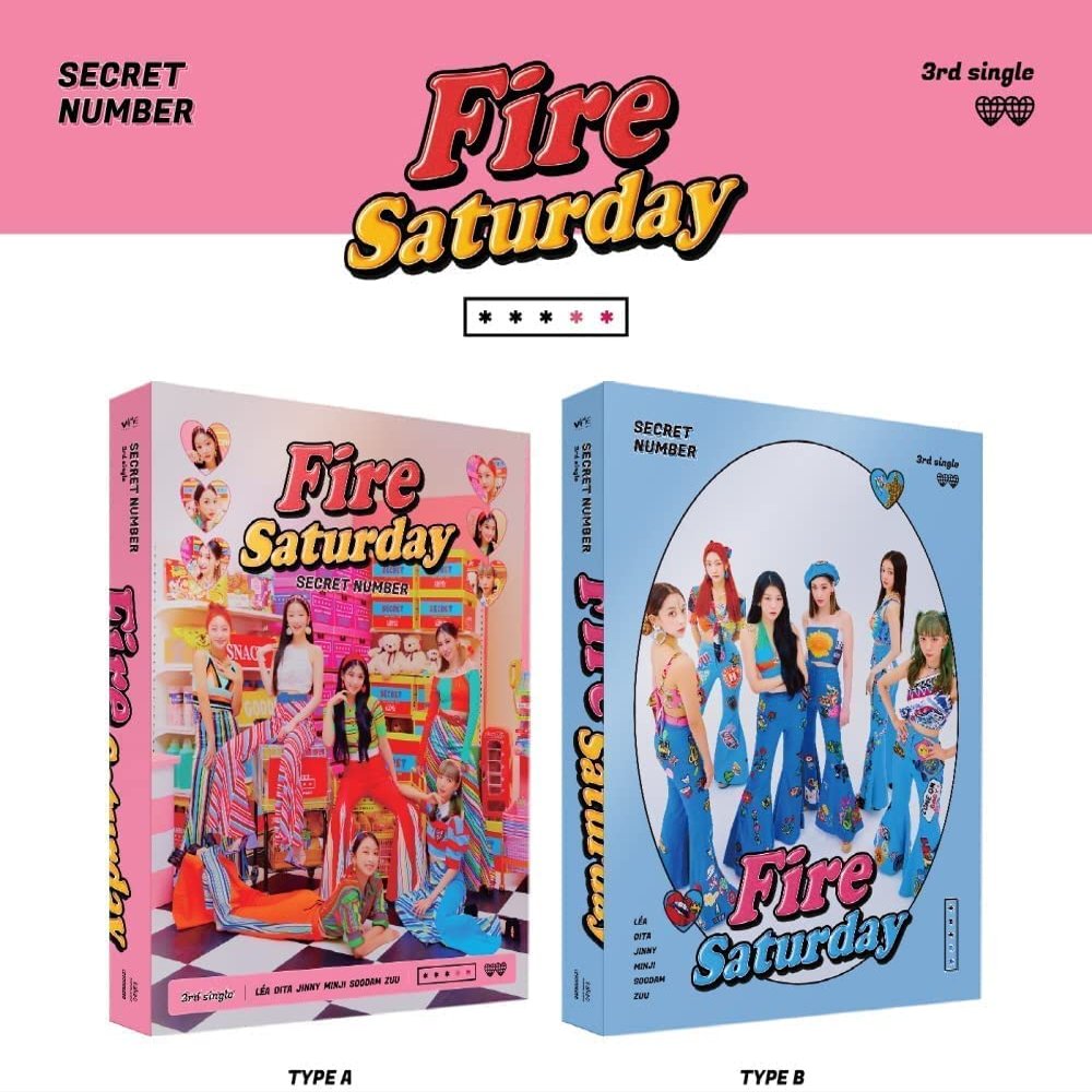 Secret Number - FIRE Saturday [Random ver.] (3rd Single Album) Album+Pre Order Limited Folded Poster+CultureKorean Gift(Decorative Stickers,Photocards)