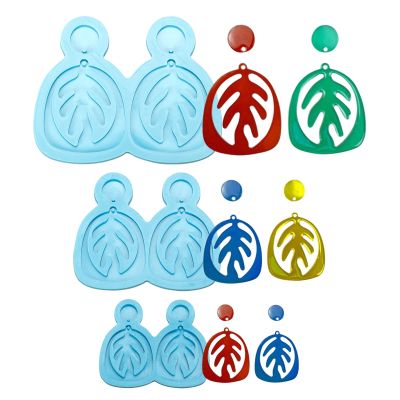 Boutigem 3pcs Jewelry Casting Mold Leaf Shape Earring Silicone Resin Mould for DIY Jewelry Crafts Keychain Earring