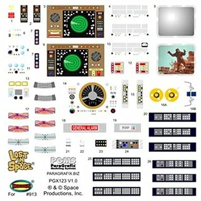 BIBNY 1/35 Paragrafix Lost in Space Jupiter 2 Decal Set for Stock Interior PGX122