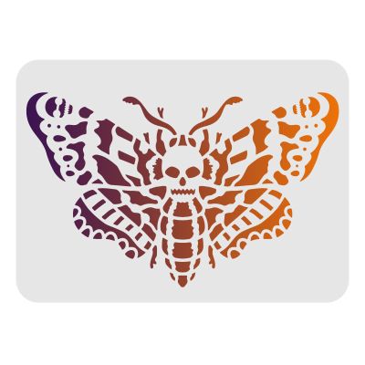 FINGERINSPIRE Moth Skeleton Drawing Stencils Template 11.6x8.3 inch Plastic Decoration Reusable Stencils for Painting on Wood, Floor, Tile, Wall and Fabric