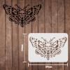 FINGERINSPIRE Moth Skeleton Drawing Stencils Template 11.6x8.3 inch Plastic Decoration Reusable Stencils for Painting on Wood, Floor, Tile, Wall and Fabric view 2