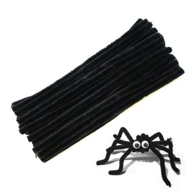 100 Pcs Black Pipe Cleaners Chenille Stem for DIY Crafts,Arts,Wedding,Home,Party,Holiday Decoration 6 mm x 12 Inch