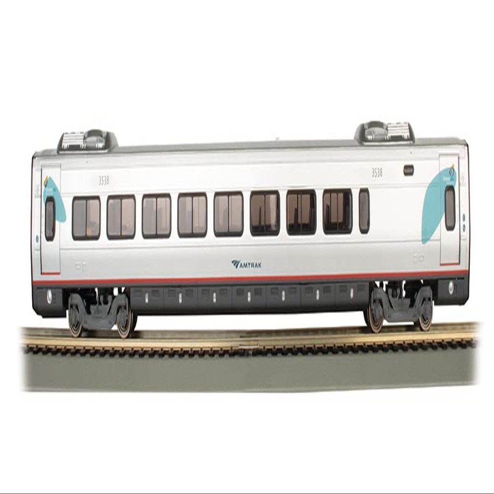 Bachmann Trains - ACELA Express Business Quiet CAR No.3538 with Lighted Interior - HO Scale,Prototypical Colors & Markings,89947