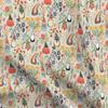 Spoonflower Fabric - Flowers Gnomes Nature Garden Folklore Florals Printed on Organic Cotton Sateen Fabric Fat Quarter - Sewing Quilting Apparel Home Decor view 1