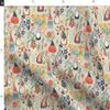 Spoonflower Fabric - Flowers Gnomes Nature Garden Folklore Florals Printed on Organic Cotton Sateen Fabric Fat Quarter - Sewing Quilting Apparel Home Decor view 4