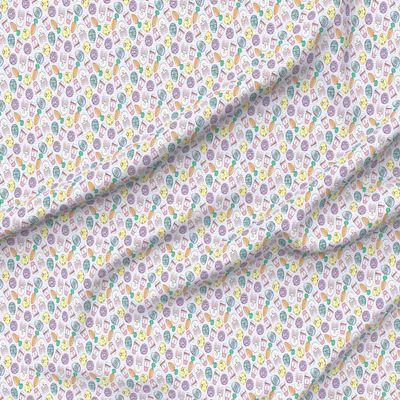 Spoonflower Fabric - Small Scale Easter Donuts Coffee Purple Stripes Spring Bunny Rabbit Printed on Minky Fabric by The Yard - Sewing Baby Blankets Quilt Backing Plush