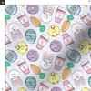 Spoonflower Fabric - Small Scale Easter Donuts Coffee Purple Stripes Spring Bunny Rabbit Printed on Minky Fabric by The Yard - Sewing Baby Blankets Quilt Backing Plush view 3