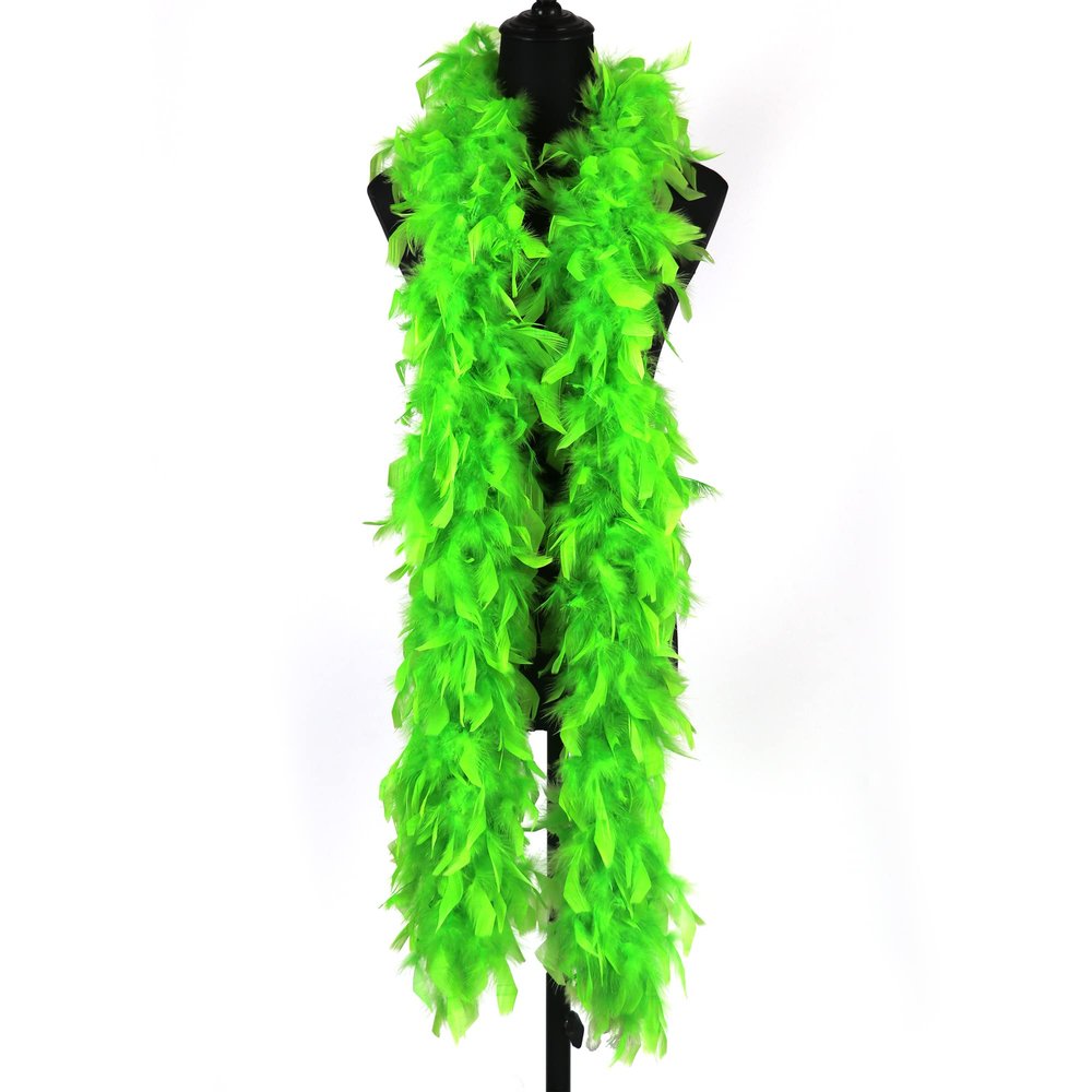 wanruida 2 Yards 90g Fruit Green Turkey Feathers Chandelle Boa,Dancing Wedding Crafting Party Dress Up Halloween Decoratio