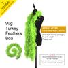 wanruida 2 Yards 90g Fruit Green Turkey Feathers Chandelle Boa,Dancing Wedding Crafting Party Dress Up Halloween Decoratio view 2