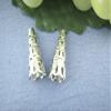 100 pcs. Silver Plated Hollow Flower Triangle Nail Spacer Bead Caps - 23mm x 9mm (Fits 8mm - 10mm Beads) view 1