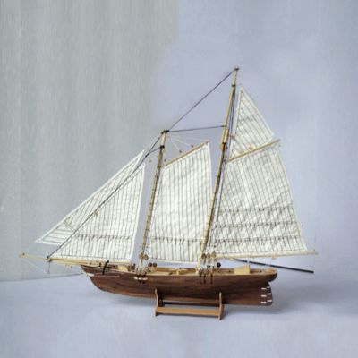 HAPYLY Scale DIY Hobby Wooden Ship Science Equipmen Assembly Model Boat Kits Sailing Boat Kit Decor Toy Gift (1:120)