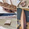 HAPYLY Scale DIY Hobby Wooden Ship Science Equipmen Assembly Model Boat Kits Sailing Boat Kit Decor Toy Gift (1:120) view 2