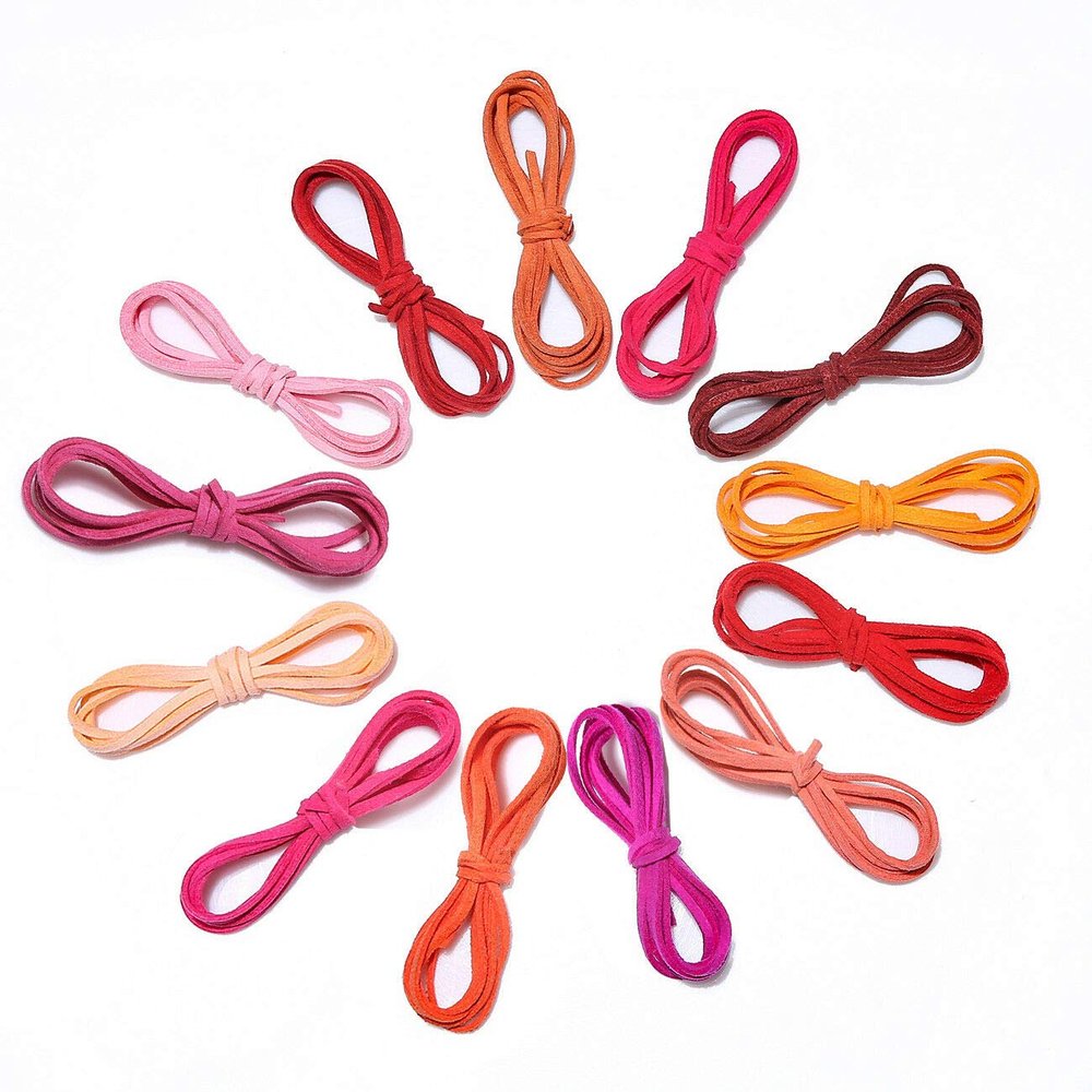 Faux Suede Leather Thong Flat String Trim, Jewellery Bracelet Craft, 3mm, 62 Colors. Nude Flesh #1156, 91 Meters