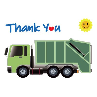 (2x) Thank You Sanitation Workers Sticker Decal, Outdoor Sticker for Garbage Bin,Truck,Trash Can Sticker with Love and Support for Sanitation Workers Drivers,Die Cut Outdoor or Indoor