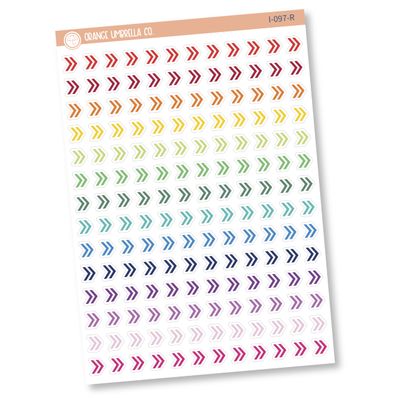 Arrow Icon Planner Stickers, Fast Forward Arrow Planner Labels, Color Print Planning Stickers (I-097-R)