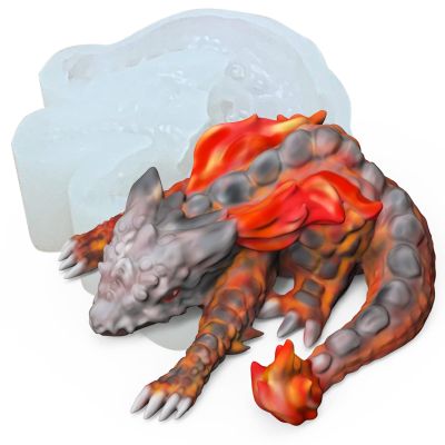 KAKIWYHHH Magical Fire Dragon 3D Epoxy Resin Silicone Mold for Fondant Sugar Craft, Cake Topper Decorating, Polymer Clay, Plaster