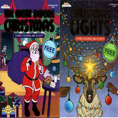 Christmas Holiday - Jumbo Coloring and Activity Book ~ Christmas Lights & The Night Before Christmas (Set of 2 Books)