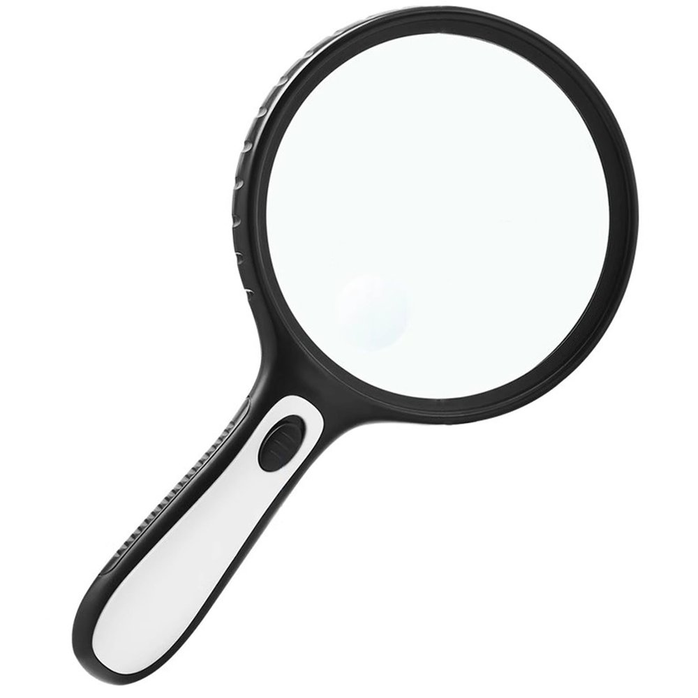Lighted Magnifying Glass Handheld10X / 25X Large Magnifying Glass with LightLed Magnifiers for Seniors,Reading Books, Medicine Bottle Small Font