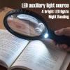 Lighted Magnifying Glass Handheld10X / 25X Large Magnifying Glass with LightLed Magnifiers for Seniors,Reading Books, Medicine Bottle Small Font view 4