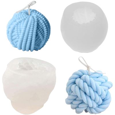 TOPYS 2-Pack Silicone Molds: 3D Candle Molds, Yarn Ball Molds (Coarse & Fine), Fondant Mold for Candle & Baking
