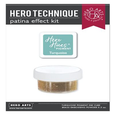 Hero Arts SK104 Patina Technique Kit with Embossing Powder and Ink Pad