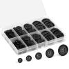 110PCS Premium Black Buttons with Compartment Box, EZJIAYOU 5 Perfect Sizes Mixed Sewing Buttons, 4 Big Holes Round Craft Button, for Sewing, DIY and Decoration view 1