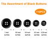 110PCS Premium Black Buttons with Compartment Box, EZJIAYOU 5 Perfect Sizes Mixed Sewing Buttons, 4 Big Holes Round Craft Button, for Sewing, DIY and Decoration view 2