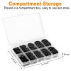110PCS Premium Black Buttons with Compartment Box, EZJIAYOU 5 Perfect Sizes Mixed Sewing Buttons, 4 Big Holes Round Craft Button, for Sewing, DIY and Decoration view 3