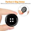 110PCS Premium Black Buttons with Compartment Box, EZJIAYOU 5 Perfect Sizes Mixed Sewing Buttons, 4 Big Holes Round Craft Button, for Sewing, DIY and Decoration view 4