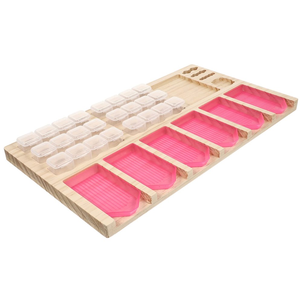 EXCEART 1set Creative Diamond Art Tool Organizer Tray Multi-Functional Storage Rack for Crafts Rhinestone Pen Holder for Beads Jewelry and Nail Art Design