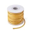 10.93 Yards 3mm Round Braided Cowhide Cords Gold Genuine Braided Leather Cords for Bracelet Necklace Jewelry Making view 1