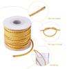 10.93 Yards 3mm Round Braided Cowhide Cords Gold Genuine Braided Leather Cords for Bracelet Necklace Jewelry Making view 4