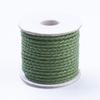 10.93 Yards 3mm Round Braided Cowhide Cords Green Genuine Braided Leather Cords for Bracelet Necklace Jewelry Making view 1