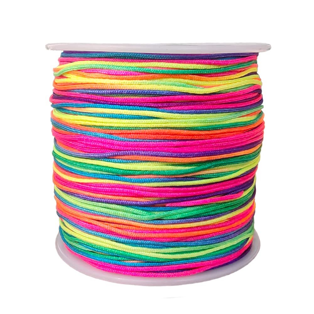 Xiezyu 0.8mm Nylon Cord Thread Beading String for Macrame Bracelets Chinese Knotting,Necklaces,Pendant,Jewelry Making 109 Yards (Rainbow)