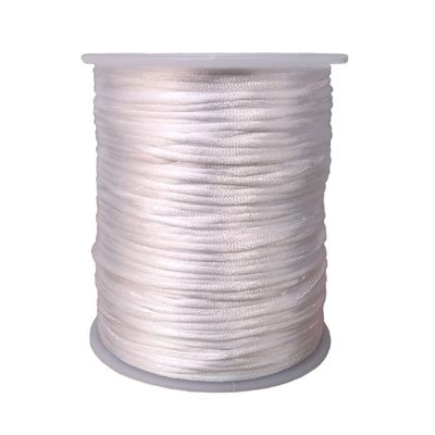 Xiezyu 2.0 mm Nylon Satin Cord Thread Beading String for Macrame Bracelets Chinese Knotting,Necklaces,Jewelry Making 109 Yards (White)