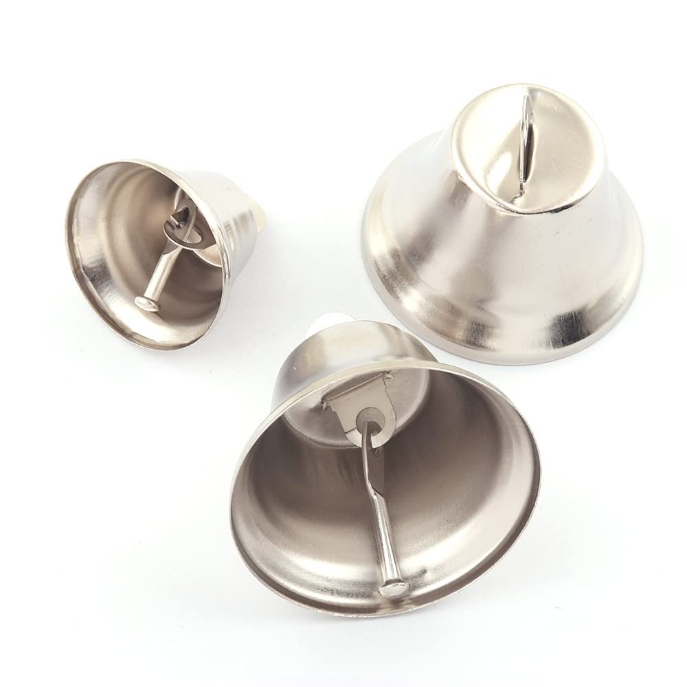32/48mm Silver Large Jingle Bells Christmas Decoration Bells Giant Sleigh Bells Pet Collar Bells Ornaments Pendant Bell Durable Jingle Bells (48mm 10pcs)