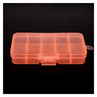 HANRUO 10 Grids 7 Color Nail Art Tips Storage Box Case Hard Transparent Plastic Jewelry Tool Box (Color : Style D)
