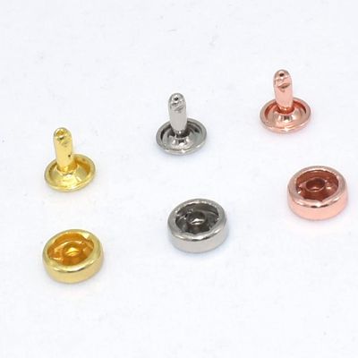 50 Sets Leather Rivets Double Cap Rivets Tubular-3Colors Rivets Leather Craft for DIY Shoes/Bag/Belts Repairs Decoration (Silver)