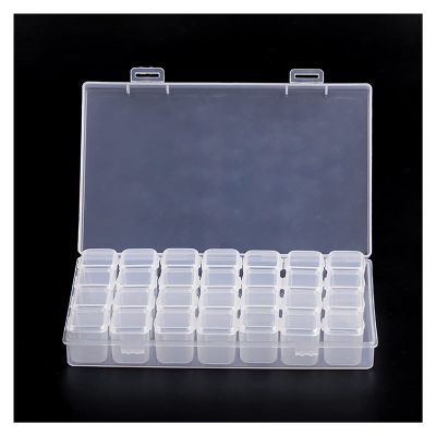 HANRUO Diamond Jewelry Box Rhinestone Embroidery Crystal Bead Storage Box Accessories Container (Color : 28 Girds T)