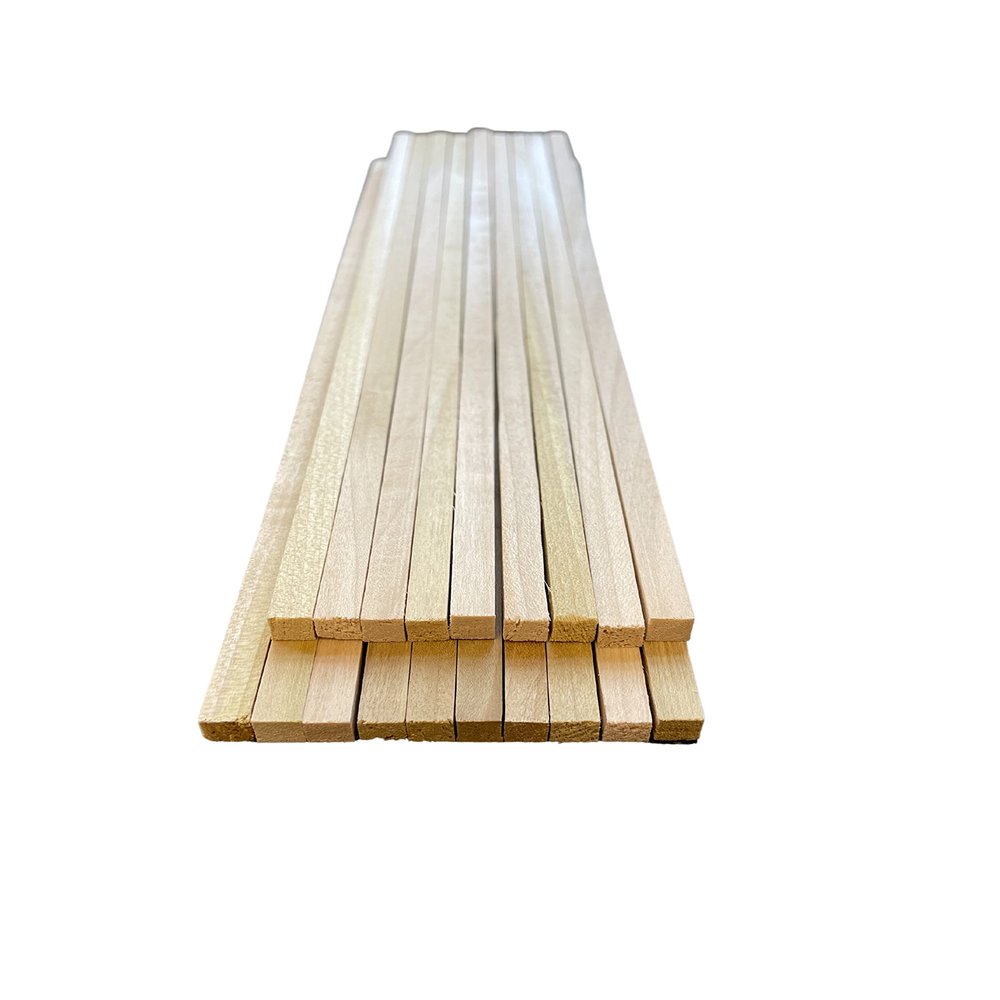 Wood Square Dowel Rods 1/4-inch x 12 Wooden Craft Sticks for Woodworking and Crafts (25)