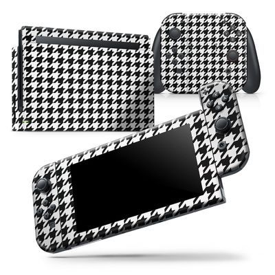 Design Skinz - Compatible with Nintendo Switch OLED Dock Only - Skin Decal Protective Scratch-Resistant Removable Vinyl Wrap Cover - Black and White Houndstooth Pattern