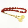 Tasbih Natural Red Agate with Matte red Agate Misbaha Muslim Gift Accessories on Hand (8mm x 66 Beads) view 1