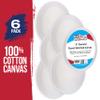 U.S. Art Supply 8 Inch Diameter Round 12 Ounce Primed Gesso Professional Quality Acid-Free Stretched Canvas (Pack of 6) view 2